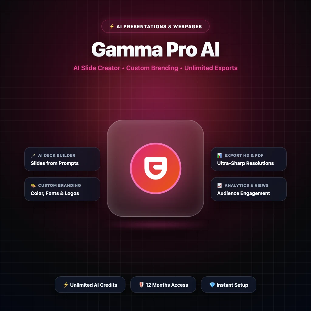 Gamma Pro ১২ মাসের AI প্রেজেন্টেশন ও ডকুমেন্ট ক্রিয়েটর