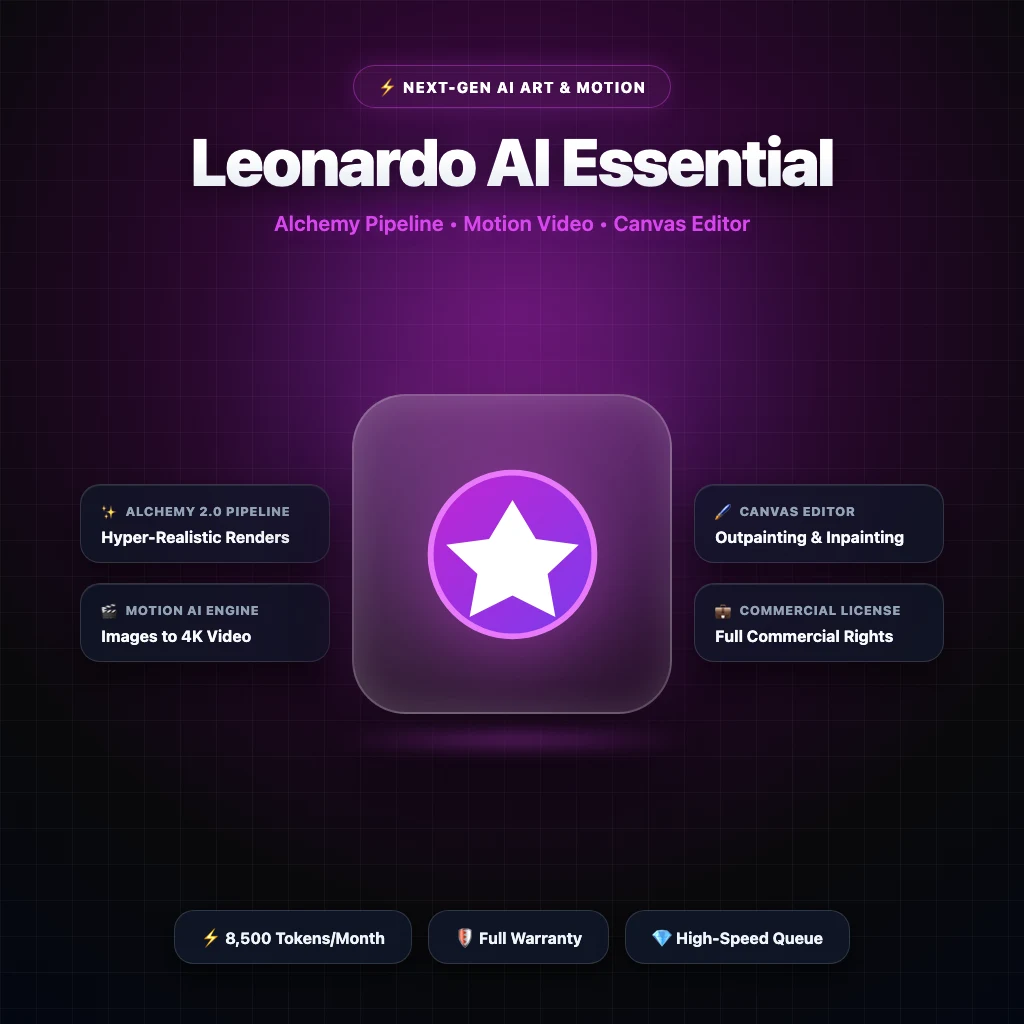 Leonardo AI Essential ১ মাসের ফুল সাবস্ক্রিপশন (ফুল ওয়ারেন্টি)