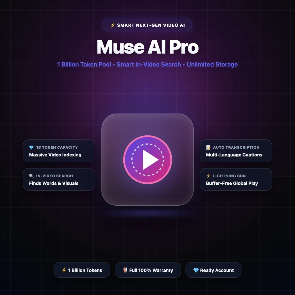 Muse AI ১ বিলিয়ন টোকেন রেডিমেড একাউন্ট