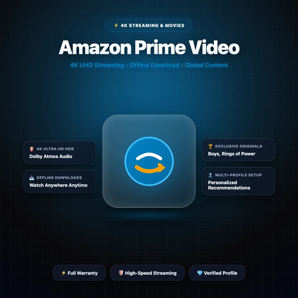 Amazon Prime Video ১ মাসের প্রিমিয়াম একাউন্ট (২৫ দিন ওয়ারেন্টি)