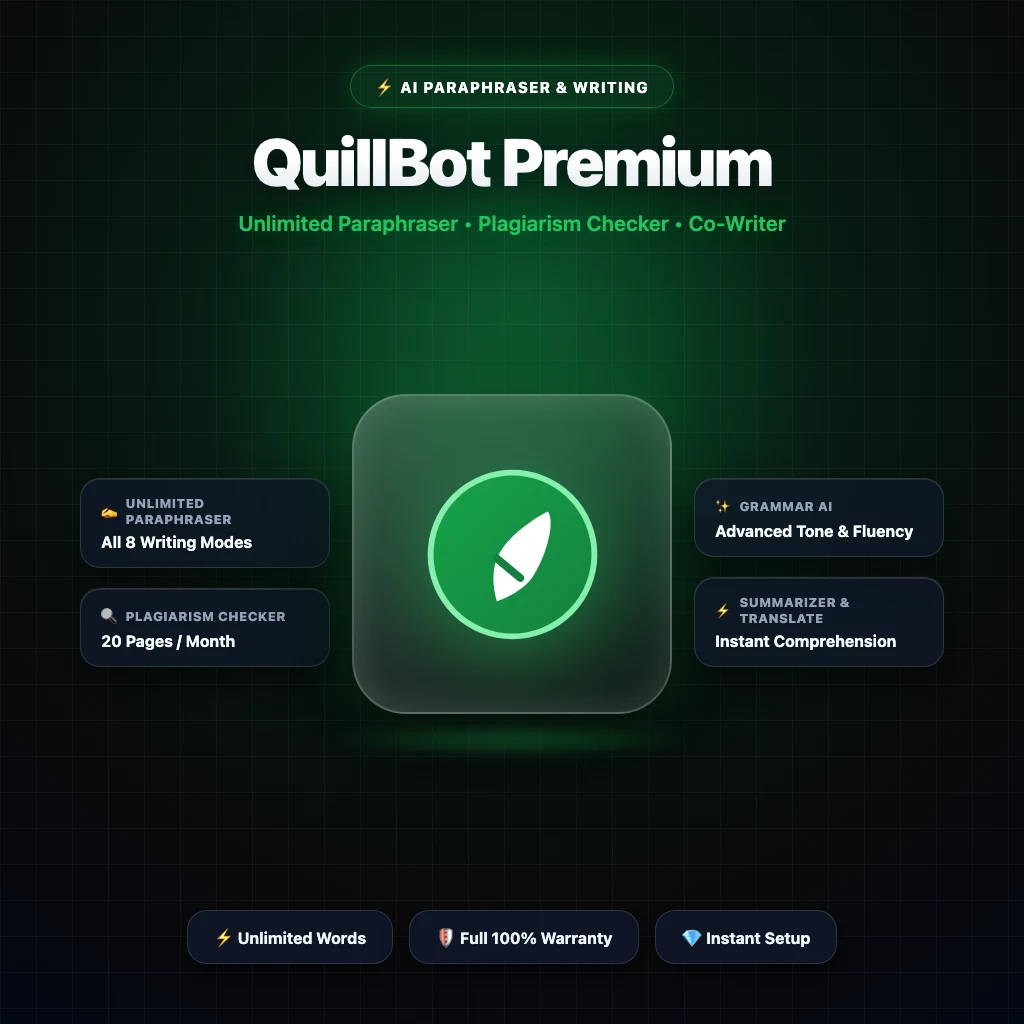 QuillBot Premium ১ মাসের ফুল এক্সেস (ফুল ওয়ারেন্টি)