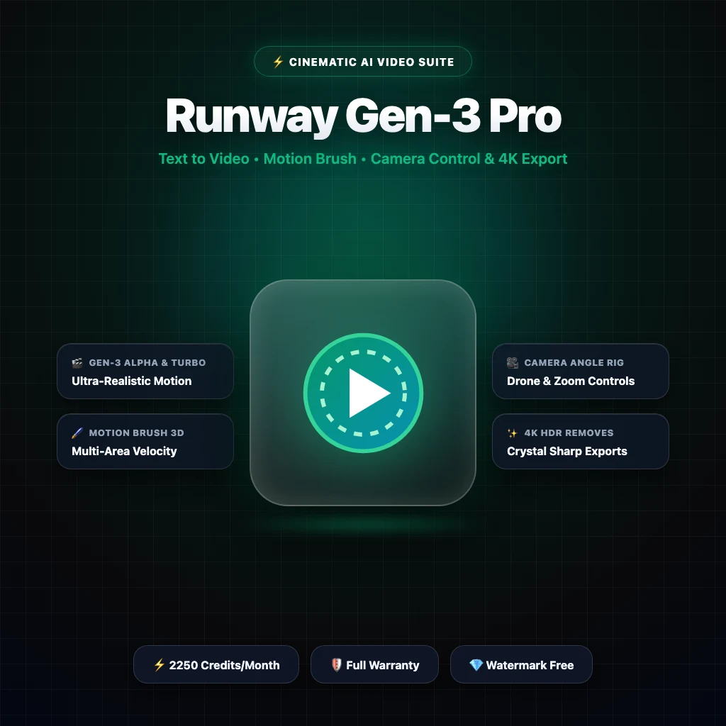 Runway Gen-3 Pro ১২ মাসের AI ভিডিও ক্রিয়েটর প্ল্যান